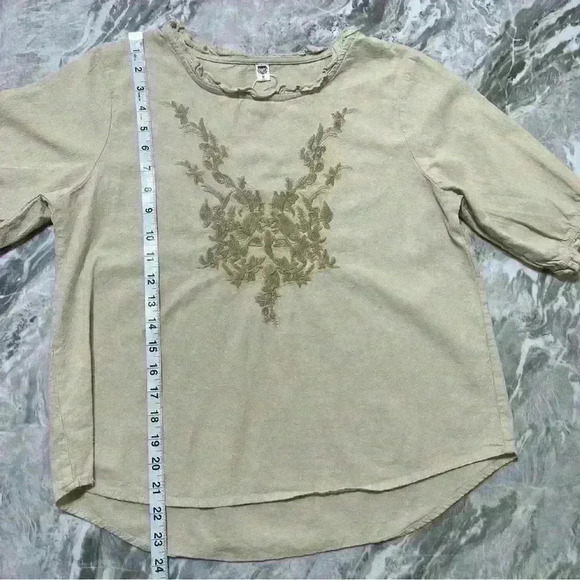 Women Ethnic Cotton Embroidery Loose T-shirts Tops 3/4 Sleeve Blouse Tops Thin L - Picture 3 of 7